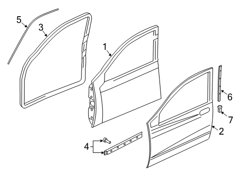 2002 Dodge Dakota Front Door Window Regulator Front, Front Left Diagram for 55256315AE