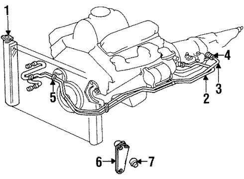 1996 Dodge Ram 1500 Trans Oil Cooler Connector-Oil Cooler Tube Diagram for 52028629