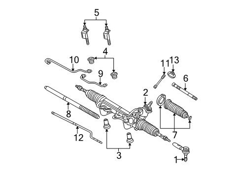 1998 Ford Ranger Steering Column & Wheel, Steering Gear & Linkage Seal Diagram for F5TZ-3E592-A