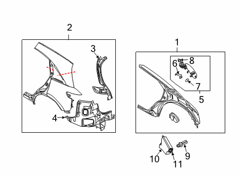 2005 Infiniti FX45 Fuel Door Lock Gas Filler Diagram for 78830-8Y80D