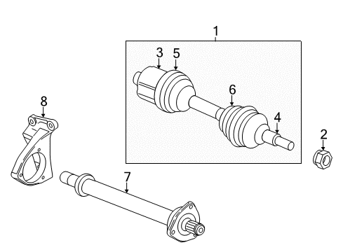 2013 Chevrolet Captiva Sport Drive Axles - Front Intermed Shaft Bolt Diagram for 11589312