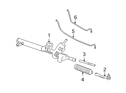 2005 Ford Five Hundred P/S Pump & Hoses, Steering Gear & Linkage Connector Tube Diagram for 5F9Z-3A714-AA