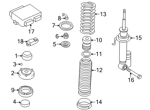 1998 BMW 740i Struts & Components - Rear Coil Spring Diagram for 33531091553