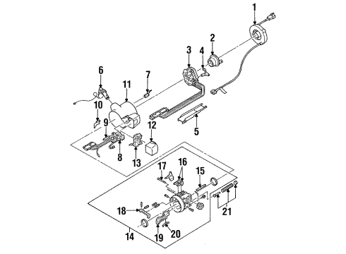 1993 Cadillac Fleetwood Switches Coil Kit, Inflator Restraint Steering Wheel Module Diagram for 26046083