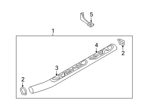 2003 Nissan Xterra Exterior Trim - Pillars, Rocker & Floor XTERRA Pipe-Side Step, RH Diagram for 96110-7Z060