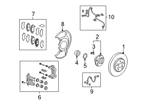 2012 Acura RDX Anti-Lock Brakes Hose Set, Right Front Brake Diagram for 01464-STK-A00