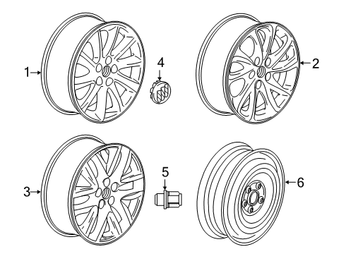 2020 Buick Envision Wheels Center Cap Diagram for 9015188