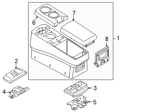 2013 Nissan Quest Rear Console Bracket - Console Diagram for 96990-1JA0A