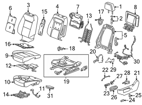 2021 GMC Yukon XL Heated Seats Seat Cushion Heater Diagram for 84881838