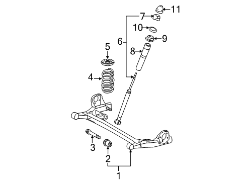 2016 Toyota Sienna Rear Axle, Suspension Components Shock Diagram for 48531-09A80