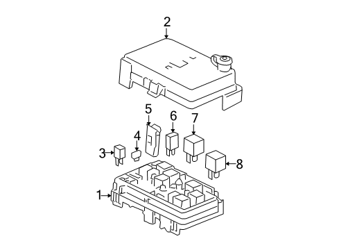 2005 Chevrolet Cobalt Electrical Components Fuse & Relay Box Diagram for 15269048