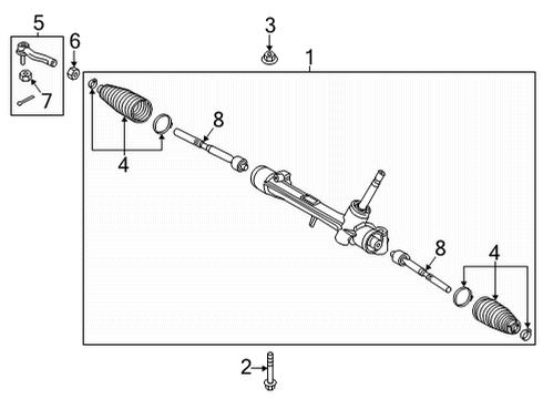 2022 Toyota Corolla Cross Steering Gear & Linkage Outer Tie Rod Diagram for 45047-09430