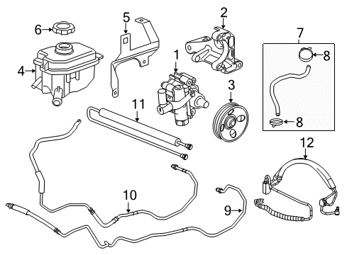 2015 Buick LaCrosse P/S Pump & Hoses, Steering Gear & Linkage Reservoir Asm-P/S Fluid Diagram for 13287295