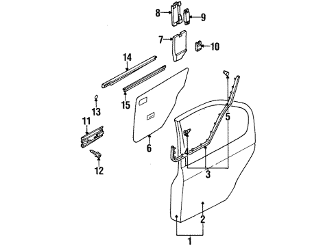 2002 Infiniti G20 Rear Door WEATHERSTRIP-Rear RH Diagram for 82831-3J101