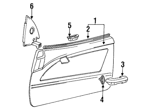 1991 Dodge Colt Outside Mirrors Remote Control Mirror Diagram for MB551036