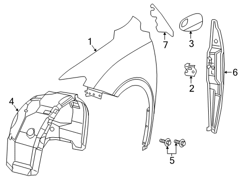2021 Chrysler Pacifica Fender & Components Shield-Splash Diagram for 68477541AA