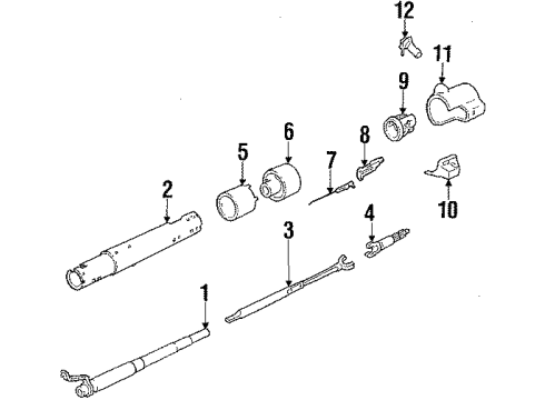1984 GMC C2500 Suburban Steering Column & Wheel Steering Column Shaft (Complete) Diagram for 7831538