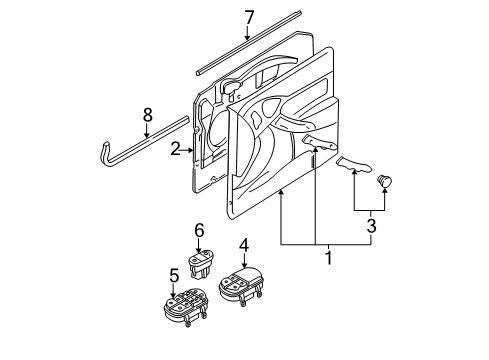 2001 Ford Focus Interior Trim - Door Cover Diagram for YS4Z-5422642-AAE