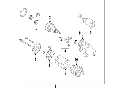 2019 Kia Sedona Starter Starter Assembly Diagram for 361003C260