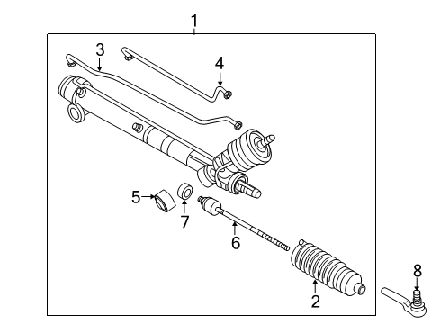 2008 Chevrolet Corvette P/S Pump & Hoses, Steering Gear & Linkage Gear Kit, Steering (Remanufacture) Diagram for 19330457