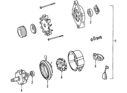 1991 Chrysler TC Maserati Alternator Bracket Inlet Manifold Pre Diagram for MD149003