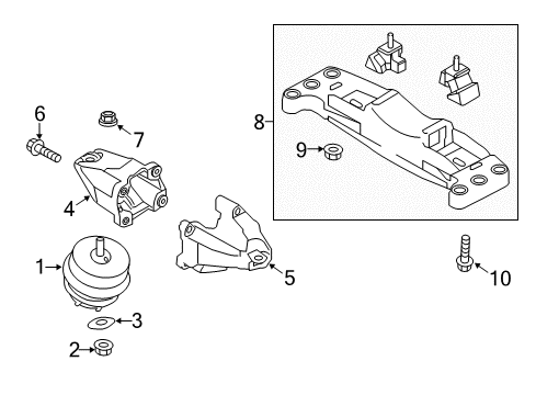 2017 Kia K900 Engine & Trans Mounting Washer-Spring Diagram for 13602-14007-B