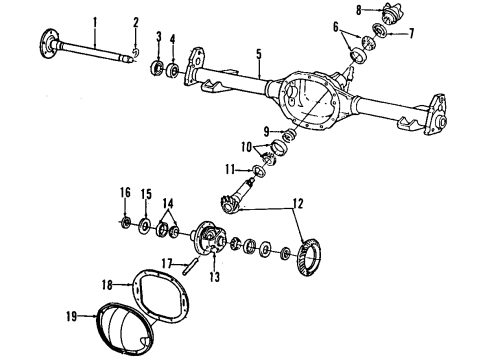 2004 Chevrolet Astro Rear Axle, Differential, Propeller Shaft Rear Axle Drive Shaft Diagram for 12479211