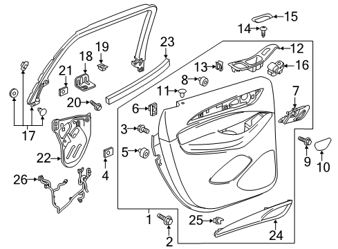 2019 Buick Enclave Interior Trim - Rear Door Water Deflector Diagram for 23204921