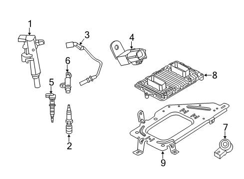 2013 Ram 1500 Powertrain Control Bracket-Module Diagram for 68089655AB