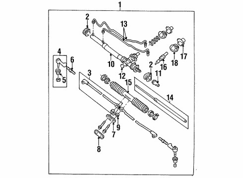 1990 Pontiac Sunbird P/S Pump & Hoses, Steering Gear & Linkage Boot Kit - R & P Diagram for 26009953