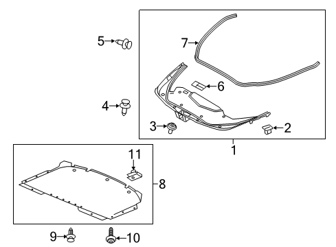 2014 Cadillac CTS Splash Shields Sight Shield Clip Diagram for 11561269