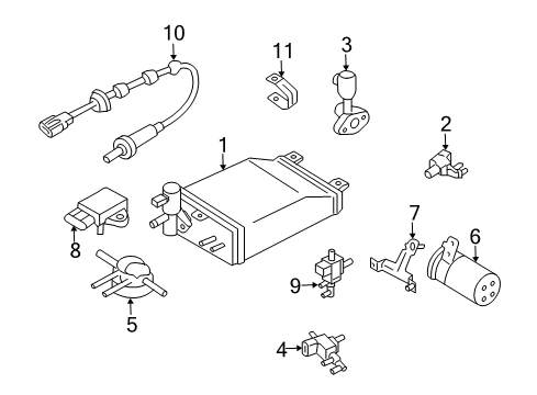 2004 Infiniti M45 Powertrain Control Valve Assy-Vacuum Cut Diagram for 17372-1W200