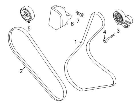 2020 Lincoln Corsair Belts & Pulleys AC Belt Diagram for K2GZ-8620-A