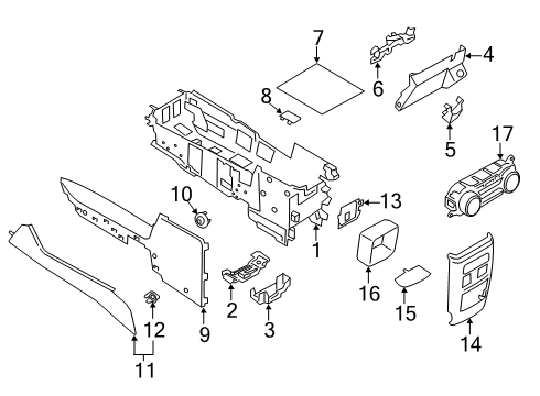 2020 Ford Explorer Front Console Console Base Diagram for LB5Z-78044B90-A