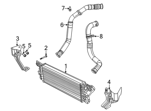 2022 Ram 1500 Intercooler Duct-Charge Air Cooler Diagram for 68269546AA