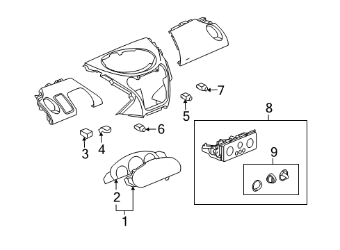 2004 Saturn Ion Cluster & Switches Instrument Cluster Assembly Diagram for 22708267