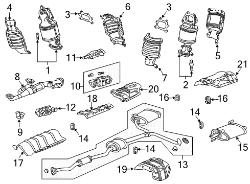 2005 Acura TL Exhaust Components Finisher, Exhaust (Gold) Diagram for 08F53-S0K-200