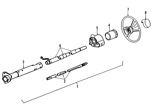 2005 GMC Safari Steering Column, Steering Wheel Intermediate Steering Shaft Assembly Diagram for 26047899