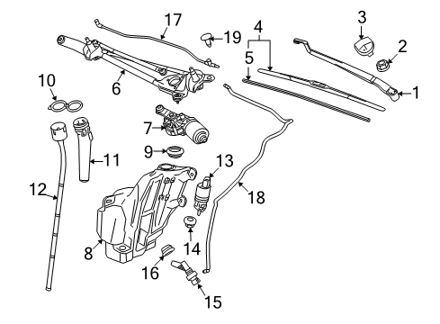 2019 Cadillac XTS Wiper & Washer Components Wiper Motor Diagram for 84234083