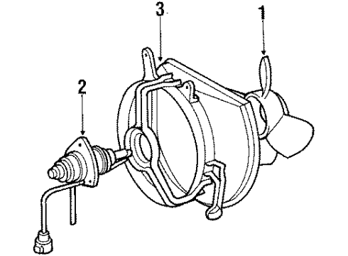 1987 Toyota Tercel Cooling System, Radiator, Water Pump, Cooling Fan Shroud Sub-Assy, Fan Diagram for 16711-15161