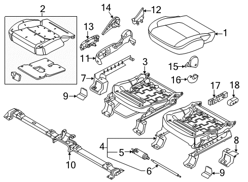 2014 Ford Police Interceptor Utility Front Seat Components Seat Cushion Pad Diagram for DB5Z-78632A22-D