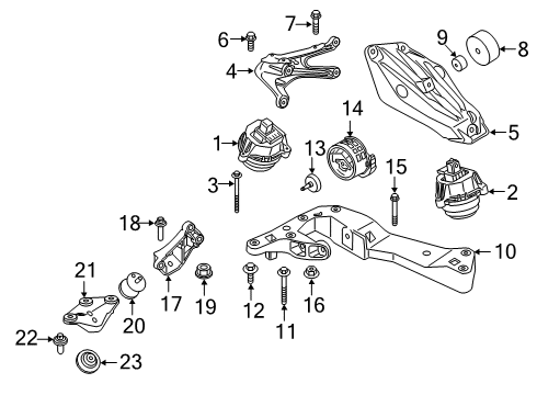 2019 BMW X4 Engine & Trans Mounting Hexalobular Socket Screw Diagram for 13629907870