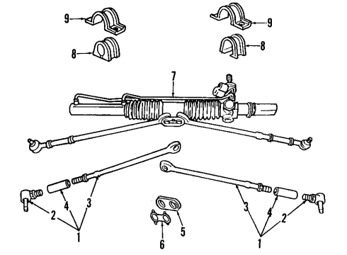 1994 Dodge Intrepid P/S Pump & Hoses, Steering Gear & Linkage Module-Speed Proportional Steering Diagram for 4759123