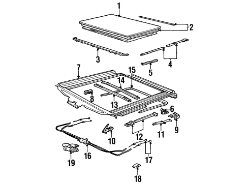 1995 BMW 318ti Sunroof Guide Tube Diagram for 54128206390