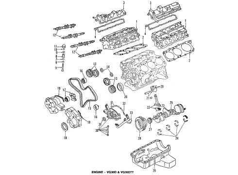 1995 Nissan 300ZX Powertrain Control Pulley-Crankshaft Diagram for 12303-10Y00