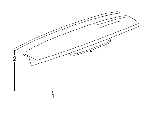 2012 GMC Yukon XL 2500 Rear Spoiler Spoiler Seal Diagram for 15270012