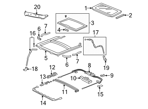 2008 Honda CR-V Sunroof Switch Assy., Sunroof & Map Light *NH643L* (WQ LIGHT GRAY) Diagram for 35830-TA0-A01ZF