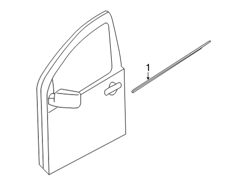 2022 Nissan Frontier Exterior Trim - Front Door MOULDING ASSY-FRONT DOOR OUTSIDE, LH Diagram for 80821-9BU0A