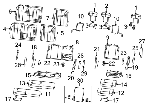 2011 Ram 2500 Rear Seat Components Frame-Rear Seat Back Diagram for 68050771AA