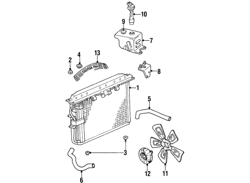 1993 Jeep Grand Wagoneer Radiator & Components, Cooling Fan Fan-Cooling Diagram for 52027888